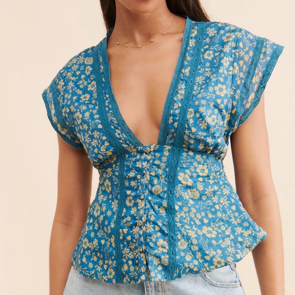 Free People Floral Top